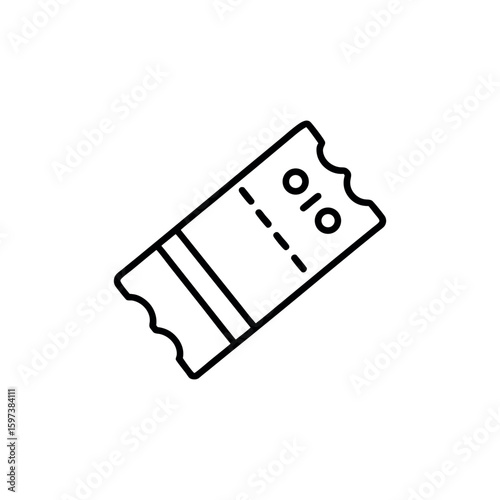 Travel ticket silhouette  vector icon representing vacation booking and airline boarding