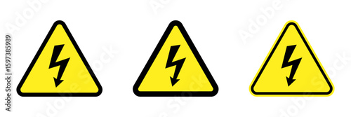 Danger Sign: High Voltage. Caution Electrical Safety Label.