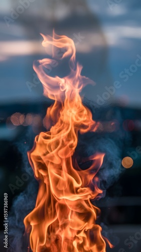 A fire in the night sky