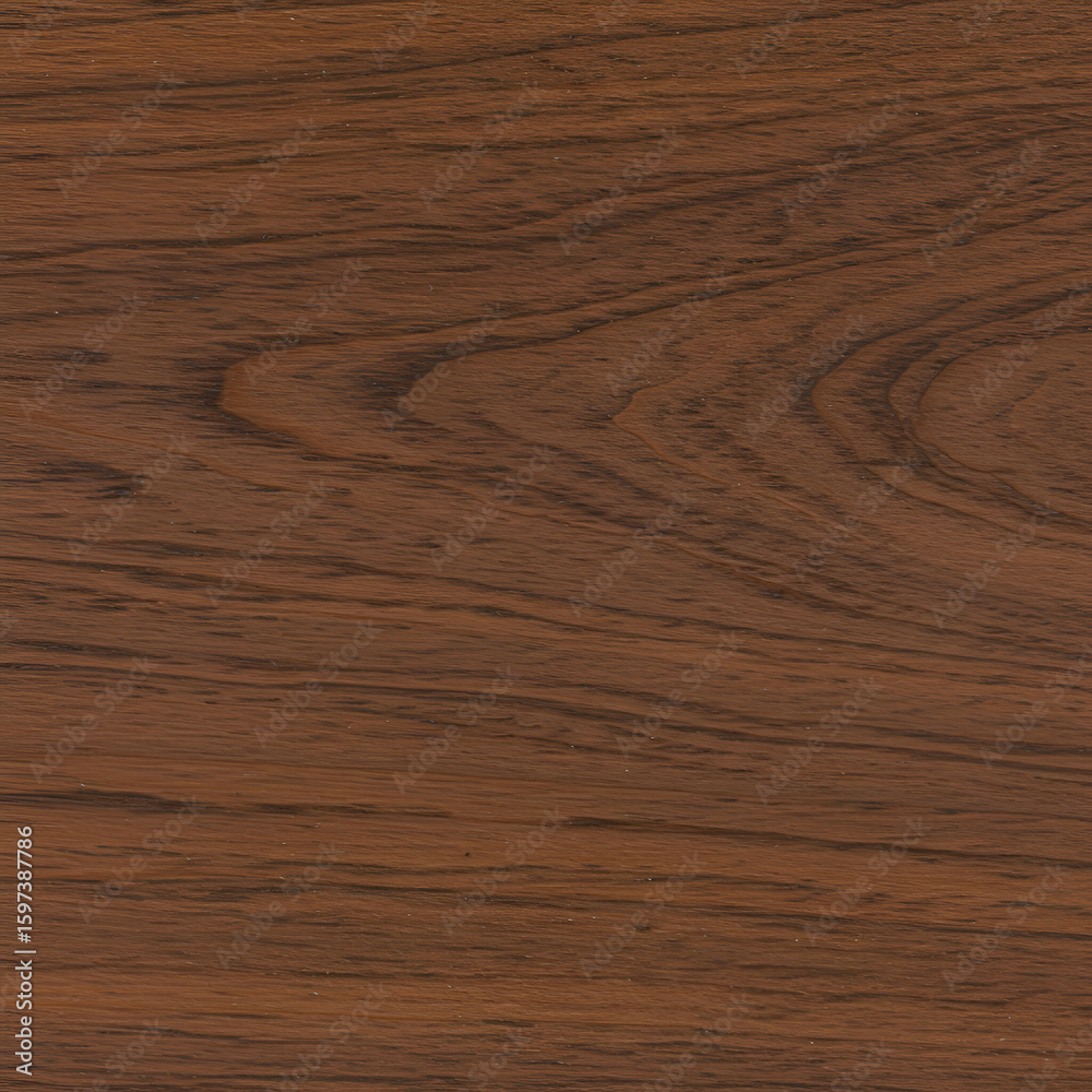 Fototapeta premium A close-up view of rich brown wood grain, showcasing a detailed pattern, is suitable for use in interior design or furniture catalogs, highlighting natural beauty.