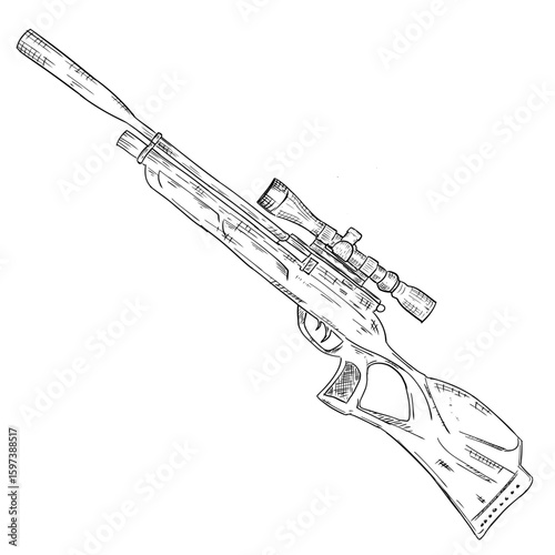 Riffle vector sketch line art hand drawn illustration 
