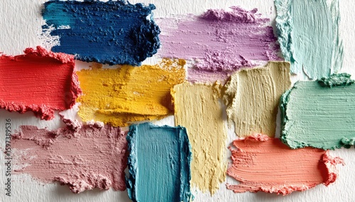 Assorted cosmetic swatches in vibrant colors