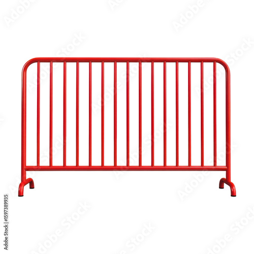 Red Barrier: A striking visual of a vibrant red barrier against a bright background, signifying safety, demarcation, and public order. 