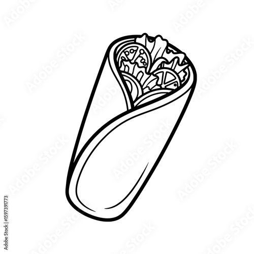 wrap featuring fresh vegetables and herbs for healthy eating
