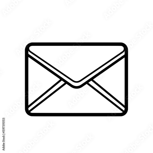 Outline of an envelope symbol for communication and email