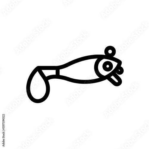 Line art of a fish with drop of water for aquatic and marine themes