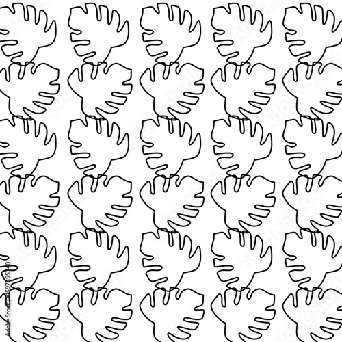 EXOTIC MONSTERA LEAVES DESIGN PATTERN TEXTURE BACKGROUND VECTOR