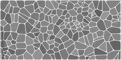  Gray abstract mosaic pattern with irregular polygon shapes outlined in white, creating a stained glass or tiled surface effect.