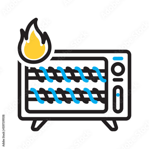 Vector multi color icon for Heater