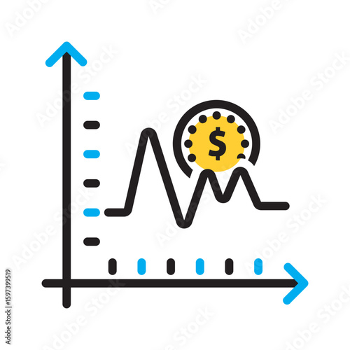 Vector multi color icon for Fluctuate
