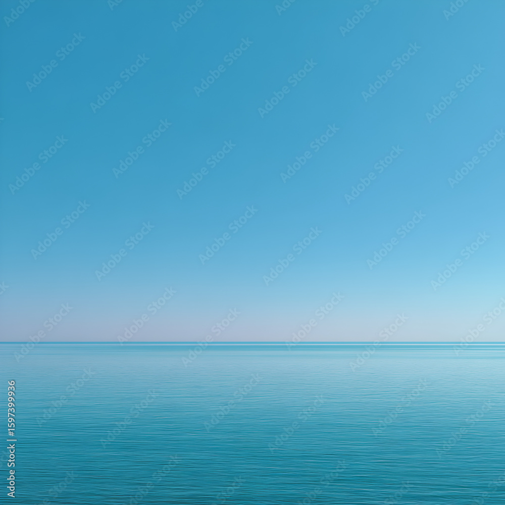 Fototapeta premium Peaceful Ocean and Blue Sky Background for Copy Space Design