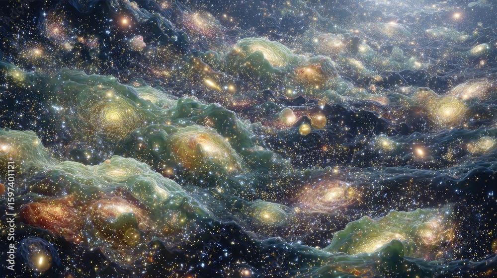 Obraz premium Colorful Nebulae Landscape In Deep Space