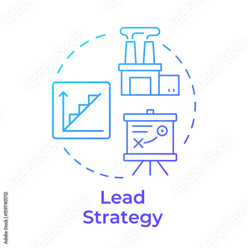Lead strategy blue gradient concept icon. Increases resources for predicted demand. Capacity management. Round shape line illustration. Abstract idea. Graphic design. Easy to use in presentation