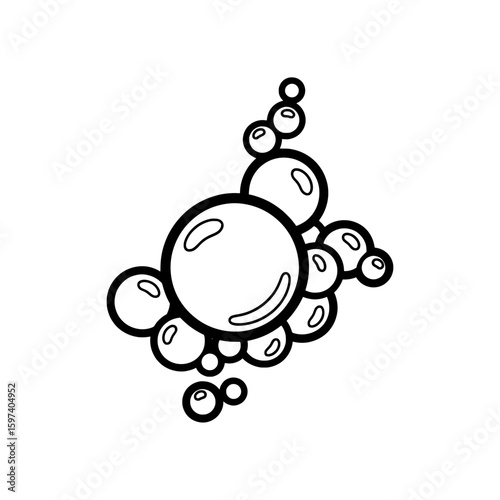 Bubbles clustered together with glossy reflections