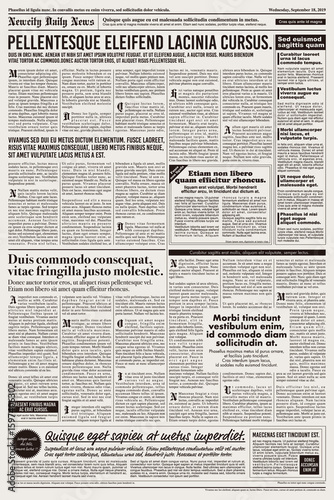 Fotografie ダミーテキストの英字新聞風背景