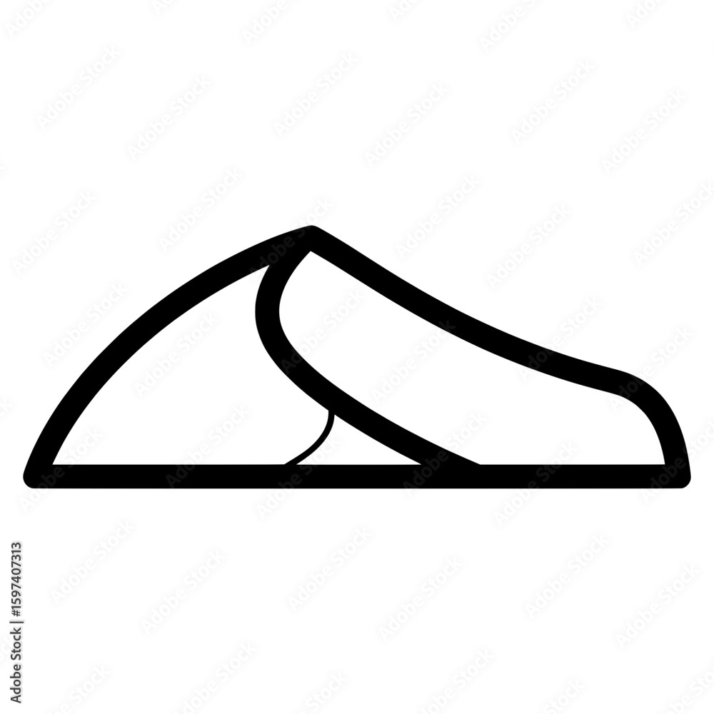Minimalist outline of a surfboard on black background Minimalist outline of a surfboard on black background