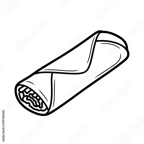 Stylized salami sausage with sliced end for food packaging