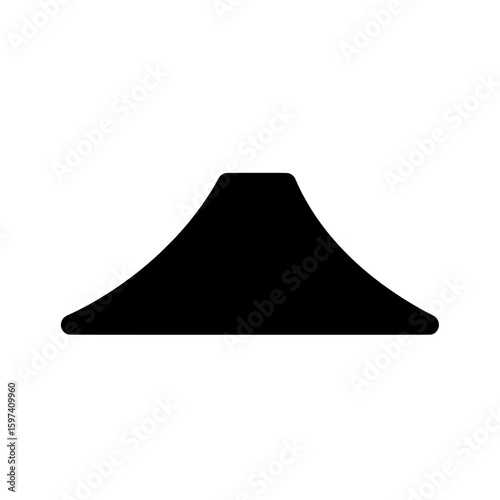 Volcano eruption with smoke and lava flow in mountain landscape