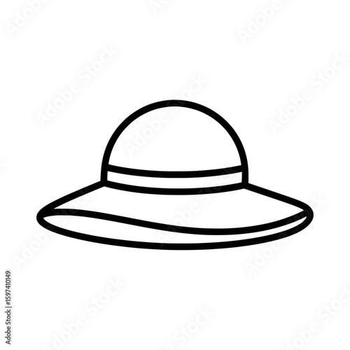 wide-brim hat with rounded crown for outdoor wear