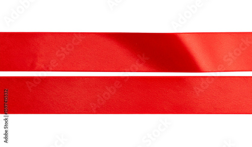Horizontal red tape isolated on transparent background