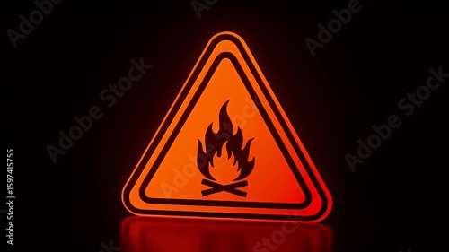 Viewer Discretion Flammable Hazard Warning Triangle