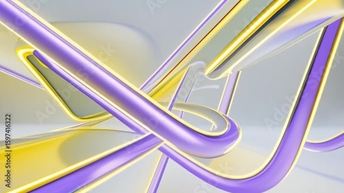 4k Ultra H D Abstract Animation Golden Purple Tubes Looping Seamless Motion Graphics Background High Quality Download Full H D Resolution Perfect for Corporate Presentations 4K Video download