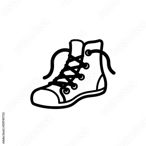 Lace-up hiking boot with detailed sole and tongue