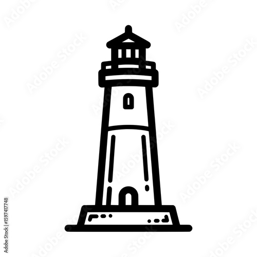 lighthouse silhouette on a dark background for coastal themes
