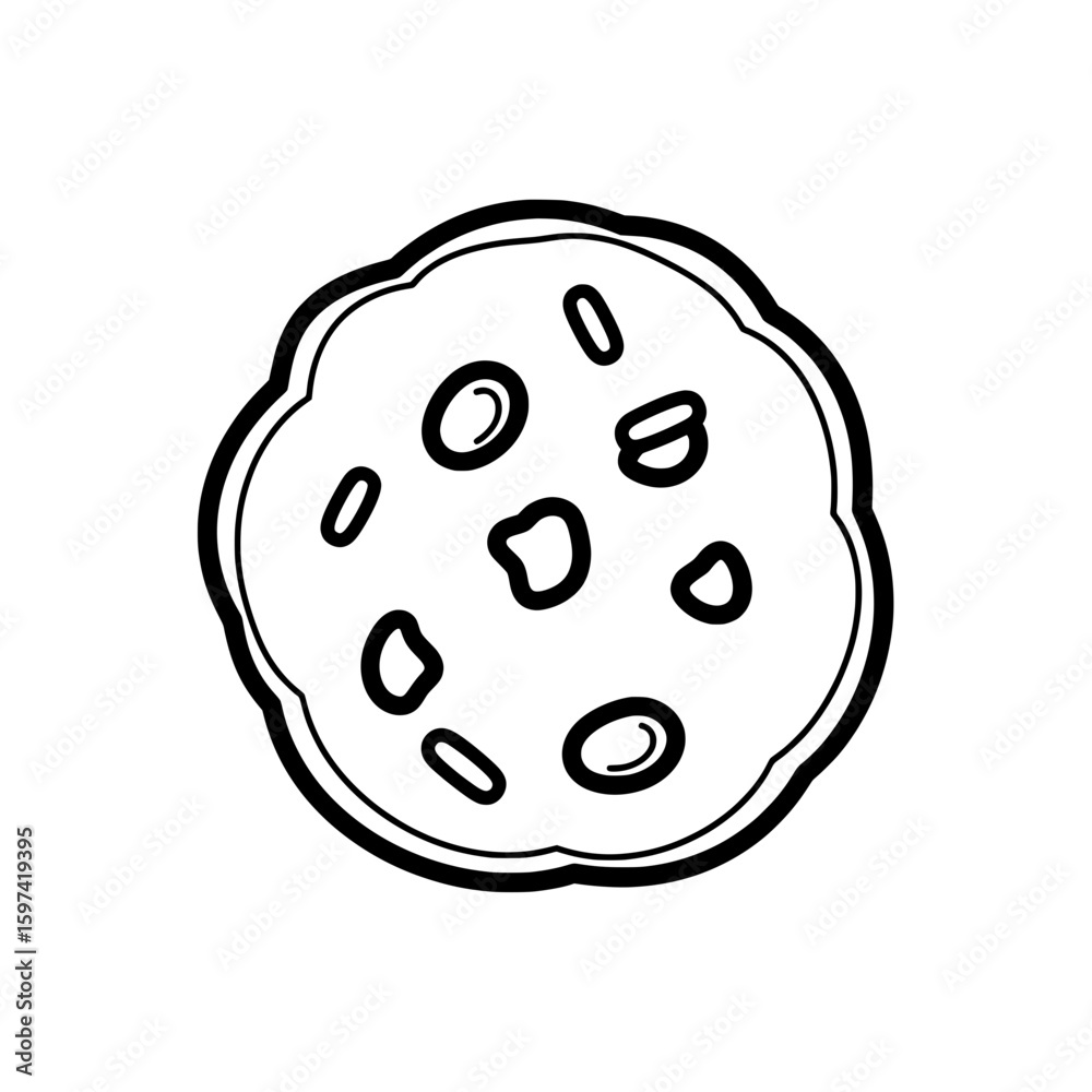 Fototapeta premium Chocolate chip cookie with a crunchy texture and chocolate chunks