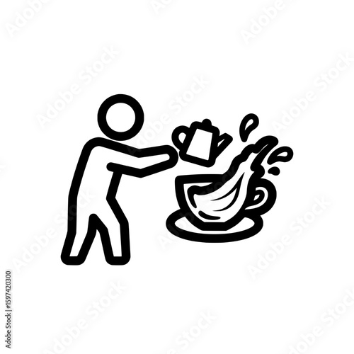 Person tossing banana peel into trash bin