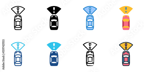 Pre Collision System icon set multiple style collection 
