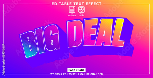 Editable graphic text effect big deal styles