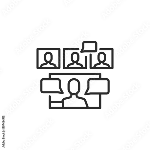 Group video conference icon. Simple group video call icon for social media, app and web design. Vector illustration