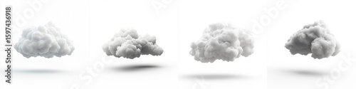 illustration of white clouds and shadow light 