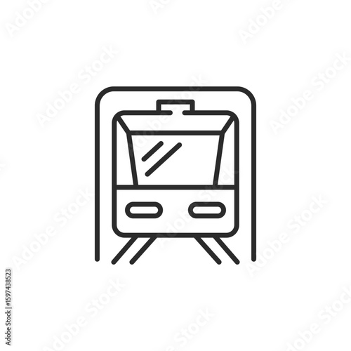 Metro train icon. Simple metro train icon for social media app and web design. Vector illustration