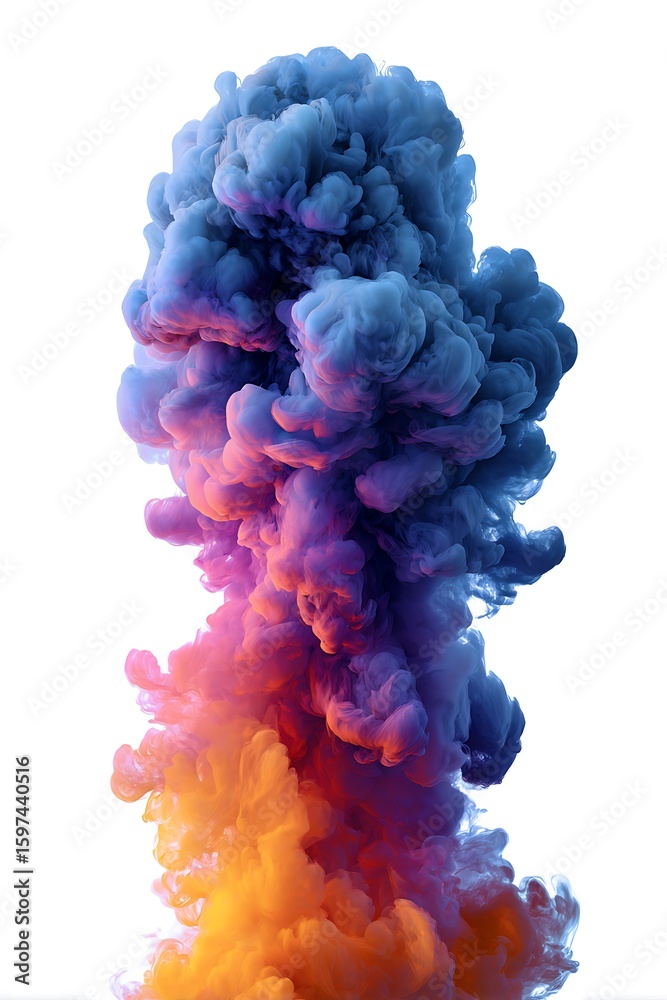 Obraz premium Abstract colorful ink cloud explosion smoke background wallpaper design texture art graphic illustration 3d