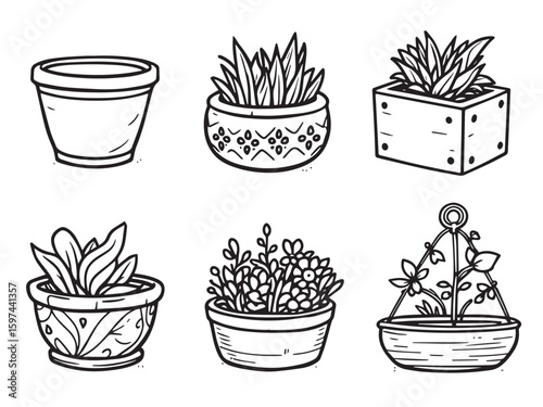 garden planter box minimal line art