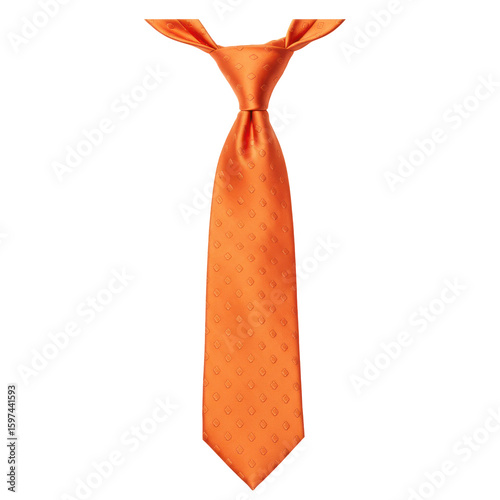 Elegant orange necktie with diamond pattern, perfect for formal occasions.
