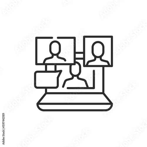 Group video call icon. Simple group video call icon for social media, app and web design. Vector illustration