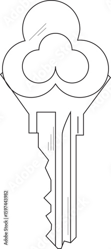 The Illustration of key with unique clove shape
