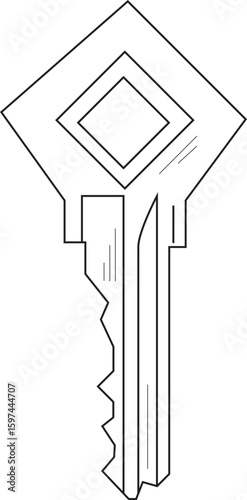 The Illustration of key with unique diamond shape