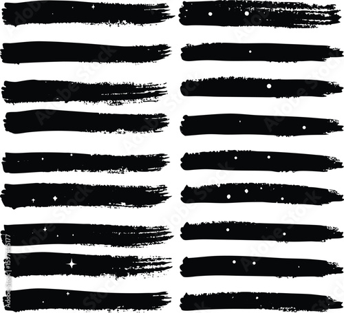 Vintage vector grunge black brush stroke bundle design