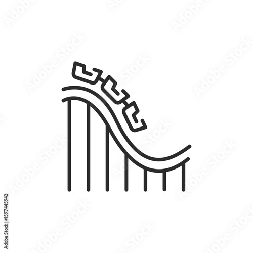 Rollercoaster icon. Simple rollercoaster icon for social media, app and web design. Vector illustration