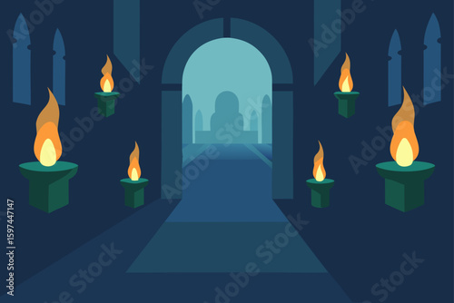 burning candles in the dark