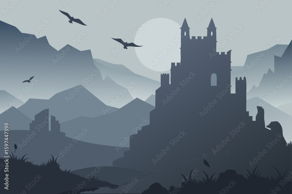 Obraz premium castle in the mountains