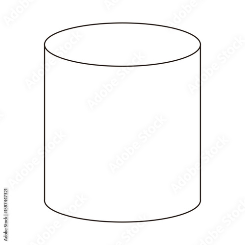円柱の図形のベクターイラスト