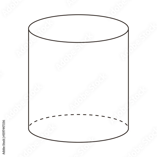 透けた円柱の図形のベクターイラスト