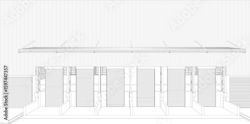 3D illustration of industrial project