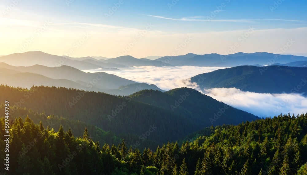 Obraz premium Mountain sunrise panorama