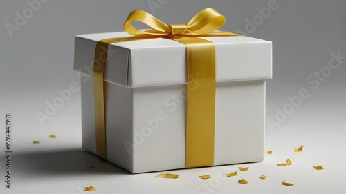 gift box with gold ribbon